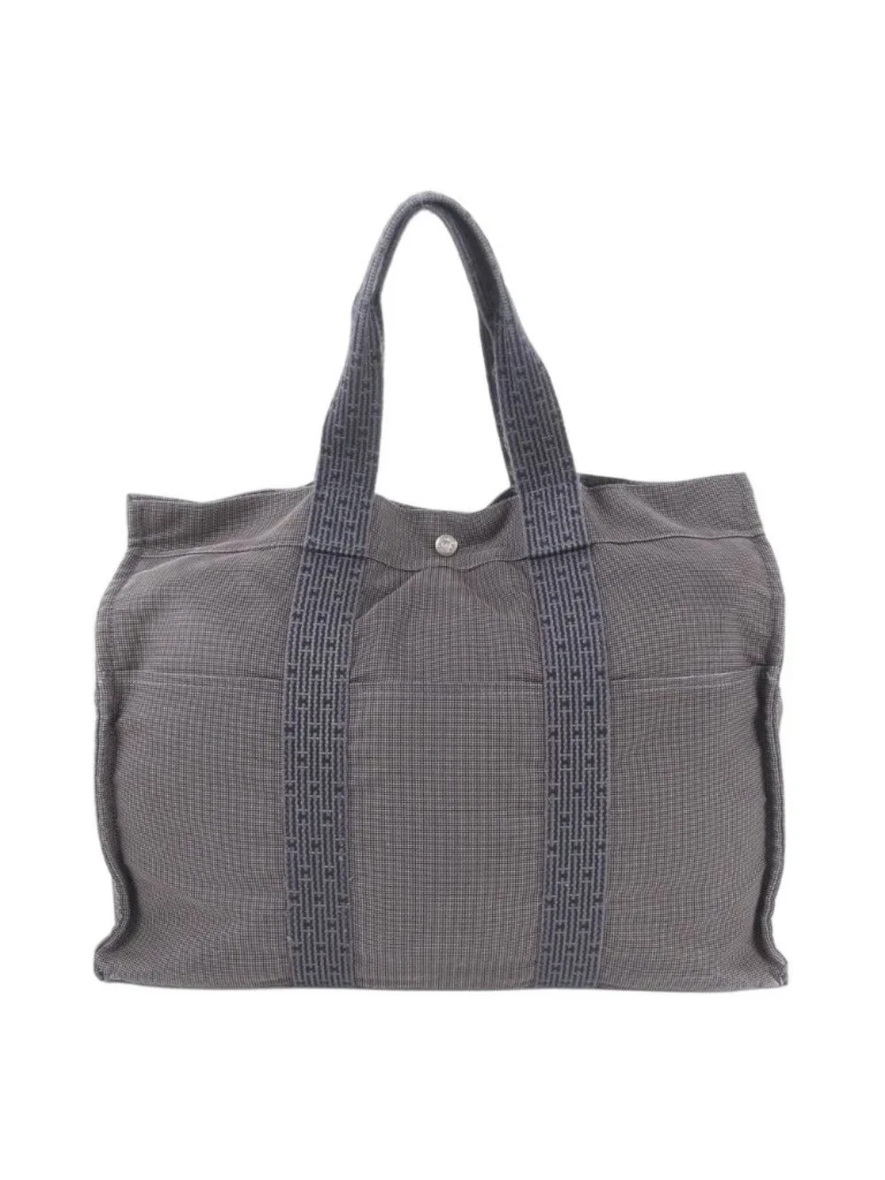 Hermes Her Line Tote Shoulder Business Document Leather Gray